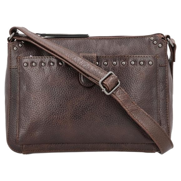 Anti-Theft Leah Buffalo Leather Sling Crossbody Handbag With Locking Ziers XD - Picture 1 of 9